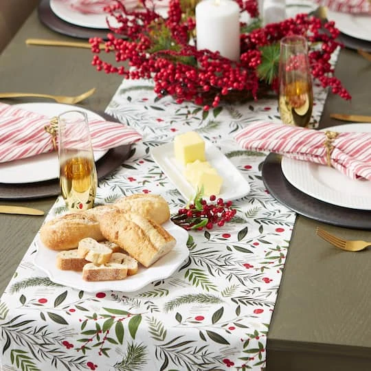 DII® 72" Holiday Sprigs Printed Table Runner 8 DII® 72" Holiday Sprigs Printed Table Runner - Image 6