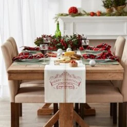 DII® 108" Merry Christmas Printed Table Runner -Michaels X-Mas Decor D666772S 3