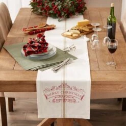 DII® 108" Merry Christmas Printed Table Runner -Michaels X-Mas Decor D666772S 5