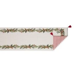 DII® 72" Heritage Holiday Sprigs Reversible Embellished Table Runner 12 DII® 72" Heritage Holiday Sprigs Reversible Embellished Table Runner -Michaels X-Mas Decor D666775S 4