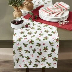 DII® 72" Holly Heritage Table Runner -Michaels X-Mas Decor D666776S 4