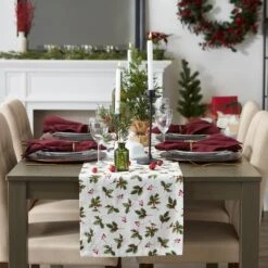 DII® 108" Holly Heritage Table Runner -Michaels X-Mas Decor D666777S 3