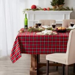 DII® 52" Glad Tidings Plaid Tablecloth -Michaels X-Mas Decor D666783S 3