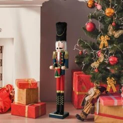 Glitzhome® 3ft. Wooden Christmas Drummer Nutcracker -Michaels X-Mas Decor D670509S 12