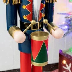 Glitzhome® 3ft. Wooden Christmas Drummer Nutcracker -Michaels X-Mas Decor D670509S 16