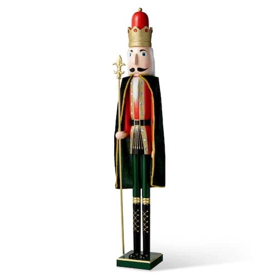 Glitzhome® 3.5ft. Wooden Christmas King Nutcracker 4 Glitzhome® 3.5ft. Wooden Christmas King Nutcracker - Image 2