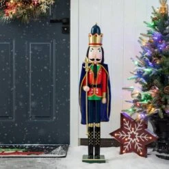 Glitzhome® 3ft. Wooden Christmas King Nutcracker -Michaels X-Mas Decor D670512S 13