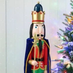 Glitzhome® 3ft. Wooden Christmas King Nutcracker -Michaels X-Mas Decor D670512S 15