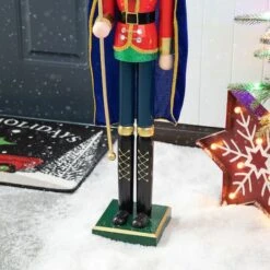 Glitzhome® 3ft. Wooden Christmas King Nutcracker -Michaels X-Mas Decor D670512S 17