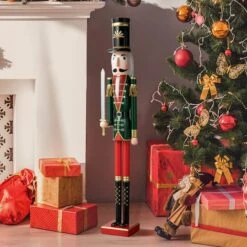 Glitzhome® 3.5ft. Wooden Christmas Soldier Nutcracker 13 Glitzhome® 3.5ft. Wooden Christmas Soldier Nutcracker -Michaels X-Mas Decor D670513S 2