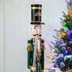 Glitzhome® 3.5ft. Wooden Christmas Soldier Nutcracker 16 Glitzhome® 3.5ft. Wooden Christmas Soldier Nutcracker -Michaels X-Mas Decor D670513S 5