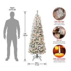 6ft. Pre-Lit Acacia Medium Flocked Artificial Christmas Tree, Clear Lights -Michaels X-Mas Decor D671889S 14