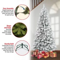 7.5 Ft. Unlit Acacia Flocked Artificial Christmas Tree 13 7.5 Ft. Unlit Acacia Flocked Artificial Christmas Tree -Michaels X-Mas Decor D671894S 15