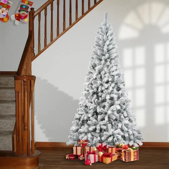 7.5 Ft. Unlit Acacia Flocked Artificial Christmas Tree 5 7.5 Ft. Unlit Acacia Flocked Artificial Christmas Tree - Image 3