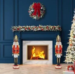 Haute Decor 3ft. Red & Black Christmas Nutcracker 9 Haute Decor 3ft. Red & Black Christmas Nutcracker -Michaels X-Mas Decor D671927S 3