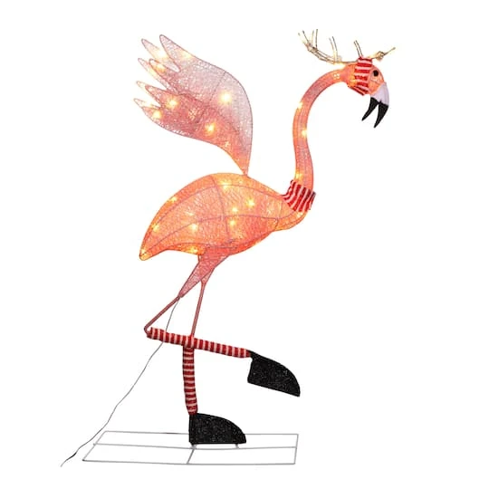 Haute Decor 3.5ft. LED Lighted Reindeer Flamingo 3 Haute Decor 3.5ft. LED Lighted Reindeer Flamingo