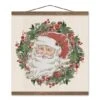 Vintage Santa Teak Hanging Canvas -Michaels X-Mas Decor D673226S 1