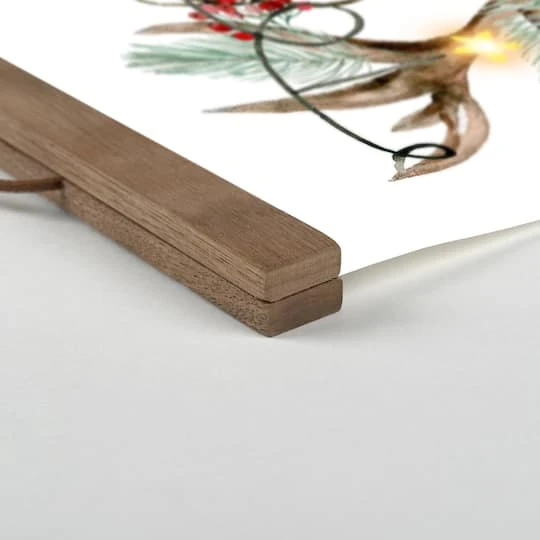 Watercolor Holiday Deer Teak Hanging Canvas 5 Watercolor Holiday Deer Teak Hanging Canvas - Image 3