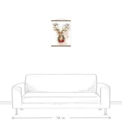 Watercolor Holiday Deer Teak Hanging Canvas 9 Watercolor Holiday Deer Teak Hanging Canvas -Michaels X-Mas Decor D673227S 3