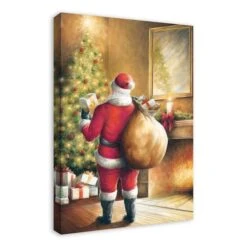 Santa Toy Sack Scene Canvas Wall Art 10 Santa Toy Sack Scene Canvas Wall Art -Michaels X-Mas Decor D673228S 2