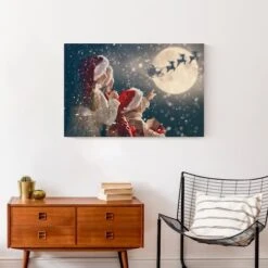 Magical Santa Sleigh Scene Canvas Wall Art -Michaels X-Mas Decor D673232S 4