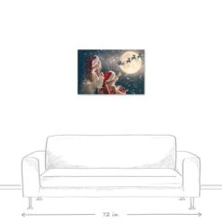 Magical Santa Sleigh Scene Canvas Wall Art -Michaels X-Mas Decor D673232S 5