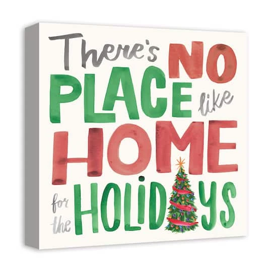 There's No Place Like Home For The Holidays Typography Canvas Wall Art 5 There's No Place Like Home For The Holidays Typography Canvas Wall Art - Image 3