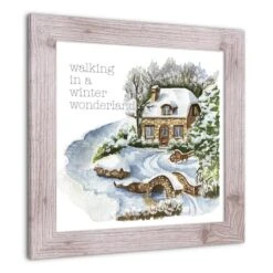 Walking In A Winter Wonderland Western White Framed Print -Michaels X-Mas Decor D673242S 2
