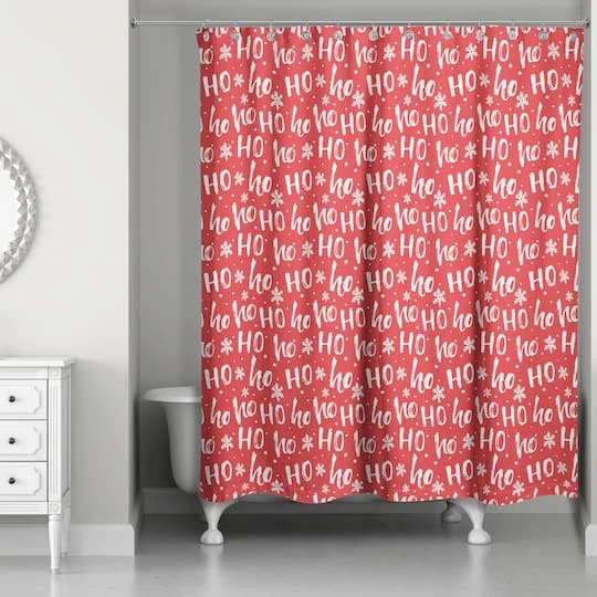 Ho Ho Ho Pattern Shower Curtain 3 Ho Ho Ho Pattern Shower Curtain