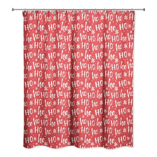 Ho Ho Ho Pattern Shower Curtain 5 Ho Ho Ho Pattern Shower Curtain - Image 3
