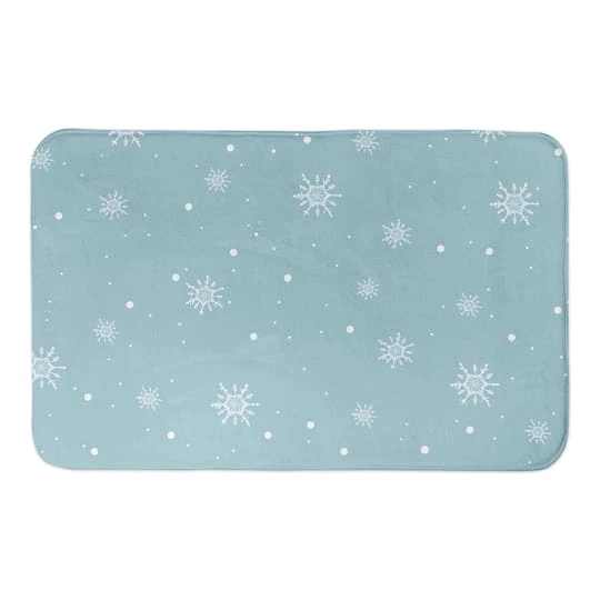 Blue Snowflake Pattern Bath Mat 3 Blue Snowflake Pattern Bath Mat