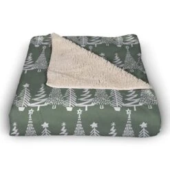 Sage Christmas Tree Pattern Sherpa Fleece Blanket 8 Sage Christmas Tree Pattern Sherpa Fleece Blanket -Michaels X-Mas Decor D673253S 2