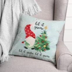 Let It Gnome Indoor/Outdoor Pillow -Michaels X-Mas Decor D673259S 3