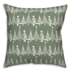 Sage Christmas Tree Pattern Indoor/Outdoor Pillow -Michaels X-Mas Decor D673262S 2