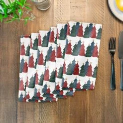 Christmas Tree Trio Cotton Twill Napkin -Michaels X-Mas Decor D673270S 3