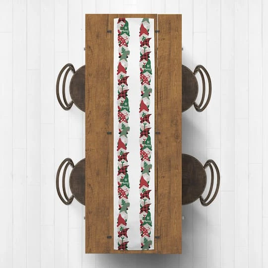 72'' Gnome Pattern Cotton Twill Runner 5 72'' Gnome Pattern Cotton Twill Runner - Image 3