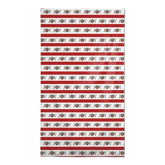 102'' Joy Wreath Stripes Tablecloth 3 102'' Joy Wreath Stripes Tablecloth