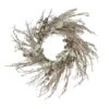 24" Christmas Alpine Trimmed Snow Lump Wreath, 150 Pure White LED Rice Lights -Michaels X-Mas Decor D675897S 1