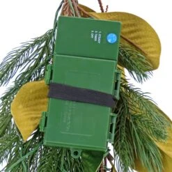 9" Christmas Magnolia Mix Pine Garland With Fabric Bow, Warm White LED Lights -Michaels X-Mas Decor D675899S 15