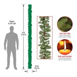 9ft. Evergreen & Cashmere Tips Garland -Michaels X-Mas Decor D675906S 15