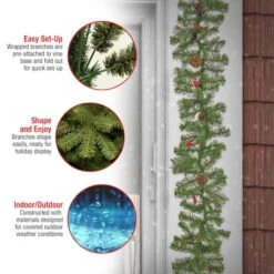 9ft. Evergreen & Cashmere Tips Garland -Michaels X-Mas Decor D675906S 16