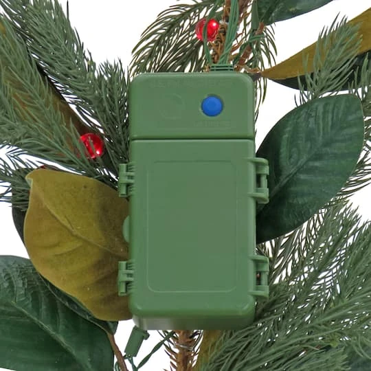 9ft. Magnolia Mix Pine Garland With LED Lights & Bows 8 9ft. Magnolia Mix Pine Garland With LED Lights & Bows - Image 6