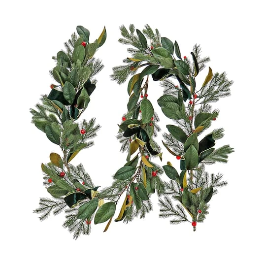 9ft. Magnolia Mix Pine Garland With LED Lights & Bows 9 9ft. Magnolia Mix Pine Garland With LED Lights & Bows - Image 7