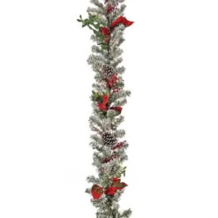 9ft. General Store Snowy Garland With LED Lights & Bows -Michaels X-Mas Decor D675916S 14