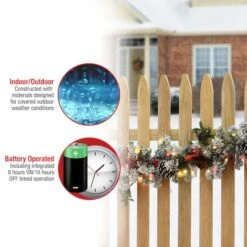 9ft. General Store Snowy Garland With LED Lights & Bows -Michaels X-Mas Decor D675916S 18