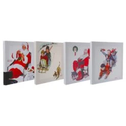 Northlight Norman Rockwell Classic Christmas Scene Canvas Prints Set, 4ct. -Michaels X-Mas Decor D676167S 4