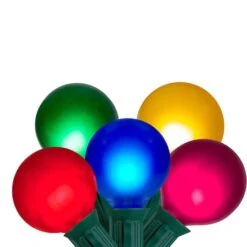 Northlight 15ct. Multi-Color Satin G50 Globe Christmas Light Set With Green Wire -Michaels X-Mas Decor D676188S 1 1