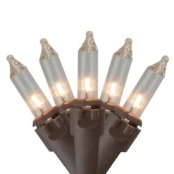 Northlight 100ct. Clear Mini Christmas Light Set With Brown Wire -Michaels X-Mas Decor D676196S 1 1