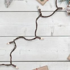 Northlight 100ct. Clear Mini Christmas Light Set With Brown Wire -Michaels X-Mas Decor D676196S 2