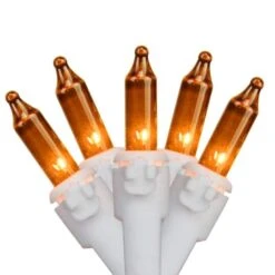 Northlight 50ct. Mini Christmas String Lights With White Wire Orange -Michaels X-Mas Decor D676203S 1 1